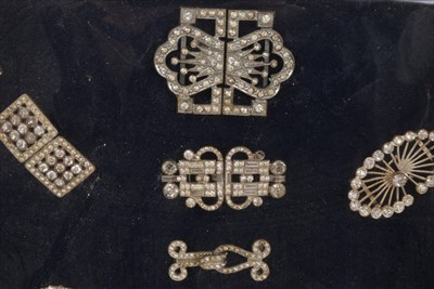 Lot 1680 - Group of Vintage shoe buckles and pairs displayed on velvet plus some loose.