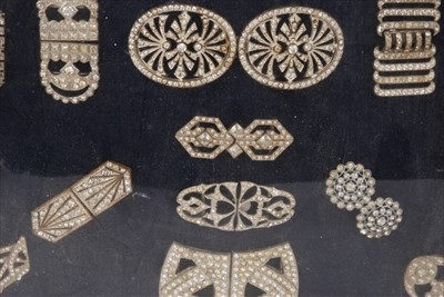 Lot 1680 - Group of Vintage shoe buckles and pairs displayed on velvet plus some loose.