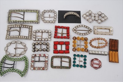 Lot 1680 - Group of Vintage shoe buckles and pairs displayed on velvet plus some loose.