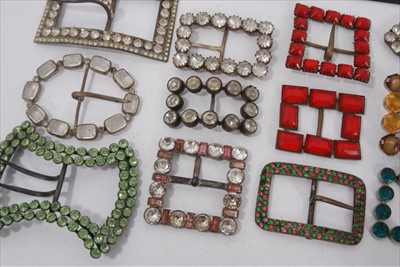 Lot 1680 - Group of Vintage shoe buckles and pairs displayed on velvet plus some loose.