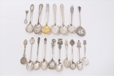 Lot 39 - Group Continental silver and white metal souvenir spoons