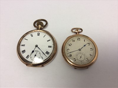 Lot 652 - Two gold plated pocket watches