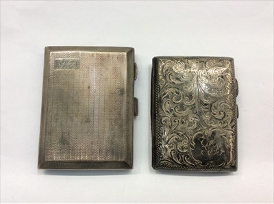 Lot 674 - Art Deco silver cigarette case, another cigarette case