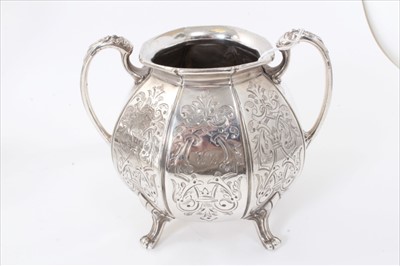 Lot 225 - Victorian silver plated tea set -4 piece