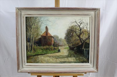 Lot 968 - H. J. Bateman, 20th century oil on canvas - St James Lane, Leytonstone, Essex, signed, inscribed verso, framed