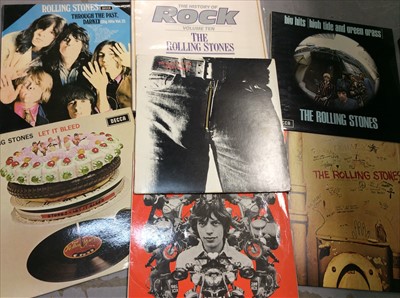 Lot 439 - Box of LP records including The Rolling Stones, Mick Ronson, Jackson Heights and The Who