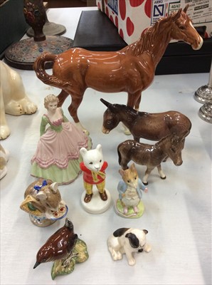 Lot 459 - Group of Beswick including horse, donkeys and other ornaments