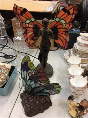 Lot 456 - Two Tiffany style lamps