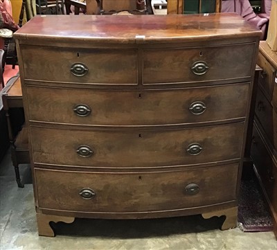 Lot 948 - Regency mahogany bowfront chest