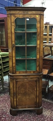 Lot 951 - Walnut two height corner cabinet