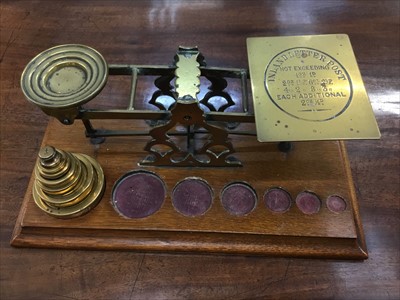Lot 173 - Edwardian brass postal scales