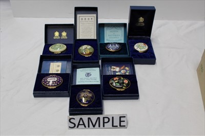 Lot 872 - Collection of Halcyon days enamelled boxes, boxed (17)