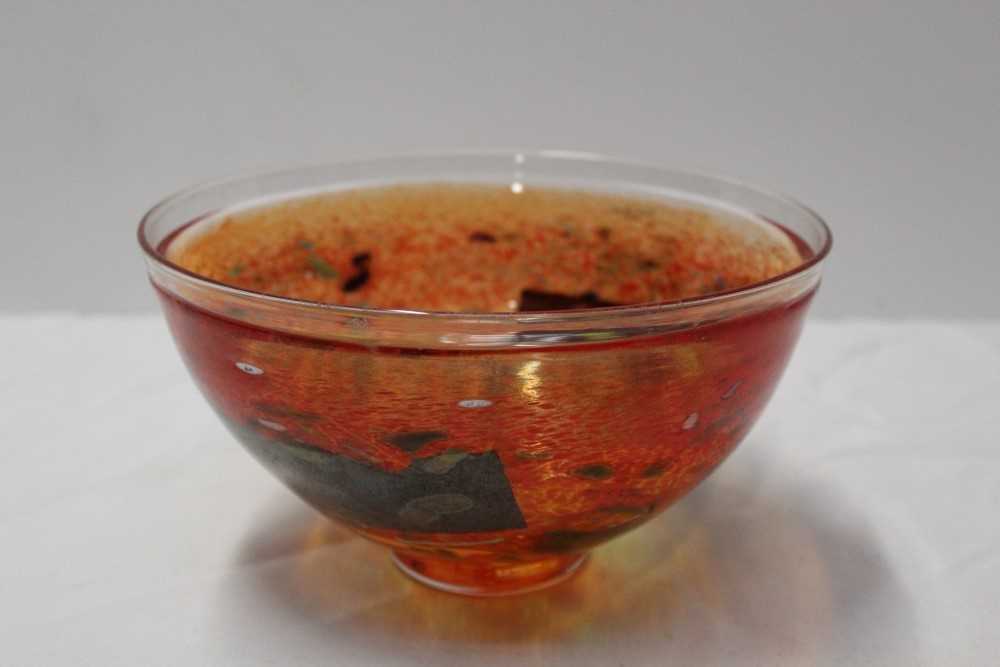 Lot 854 - Kosta Boda Art Glass Bowl with orange decoration