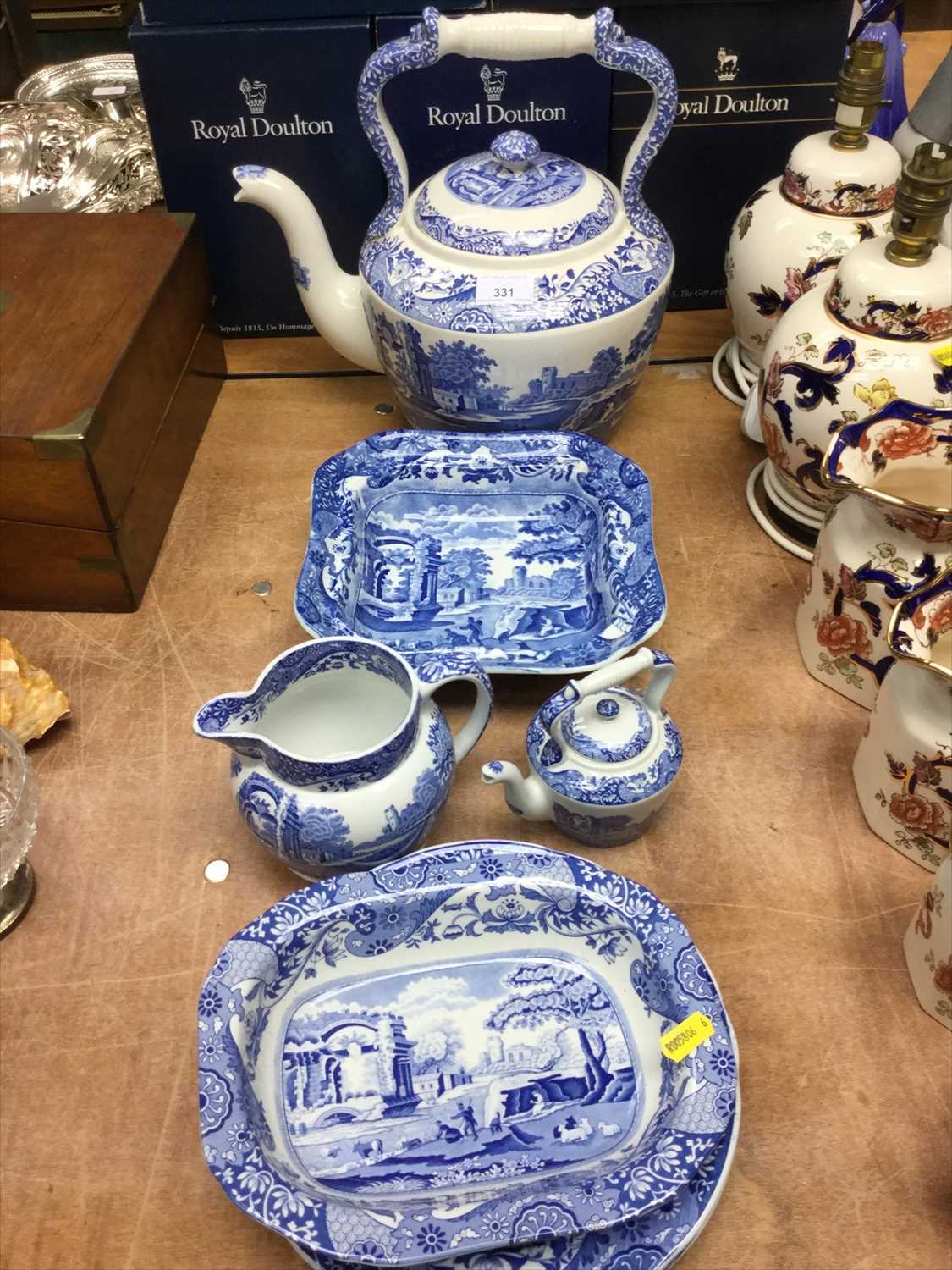 Lot 331 - Large Spode Italian Pattern kettle, together with other Spode Italian pattern items