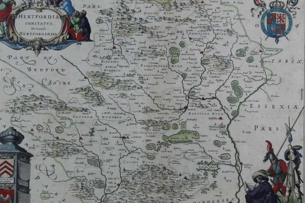 Lot 107 - J. Blaeu 17th century Map of Hertfordshire