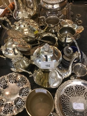 Lot 192 - Quantity of silver plate