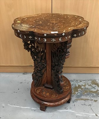 Lot 909 - Indo-Chinese inlaid rosewood octagonal lobed table