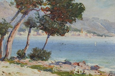 Lot 1042 - Gianni late 19th / early 20th century oil on board - Bay of Naples