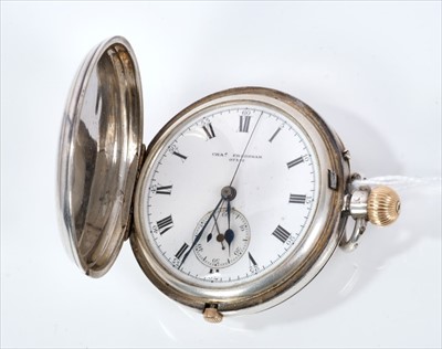 Lot 576 - Victorian silver gentlemen’s chronograph full hunter pocket watch by Charles Frodsham