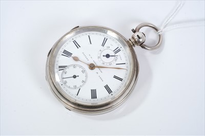 Lot 579 - Victorian gentlemen’s silver openface pocket watch with power reserve by W. W. Goldstraw