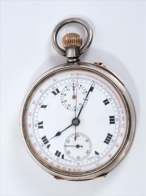 Lot 577 - Late 19th century Gentlemen’s silver chronograph pocket watch