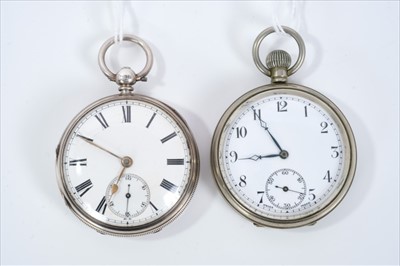 Lot 580 - Victorian silver pocket watch and one other