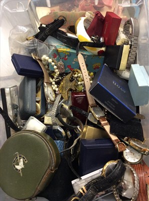 Lot 691 - Quantity vintage costume jewellery, wristwatches and bijouterie