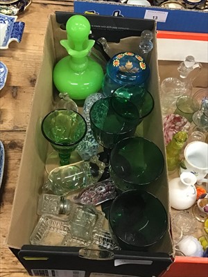 Lot 12 - Group of miniature glass vessels, Bristol green glasses and other glass