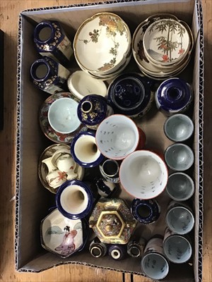 Lot 13 - Collection of Japanese miniature satsuma vases and bowls and similar pieces