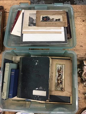 Lot 16 - Collection of Victorian and later ephemera to include postcards, Stevengraphs etc