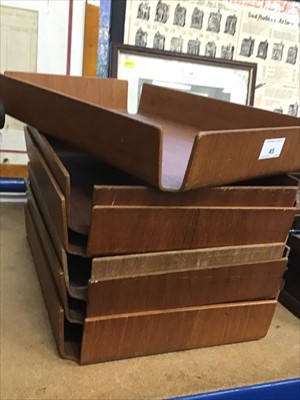 Lot 45 - Six stylish wooden desk trays