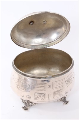 Lot 255 - Selection of miscellaneous silver and Austro Hungarian Empire tea caddy.