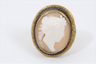 Lot 180 - Victorian Cameo brooch depicting the three graces, together with a cameo ring