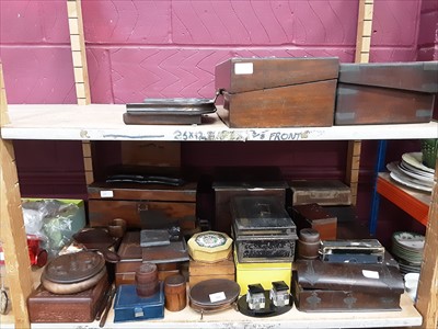 Lot 508 - Quantity of Victorian and later wooden boxes and other sundries