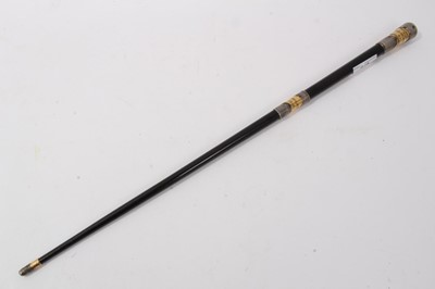 Lot 675 - Presentation Conductors Baton with white metal mounts- from Parkhurst Prision Governor 1918