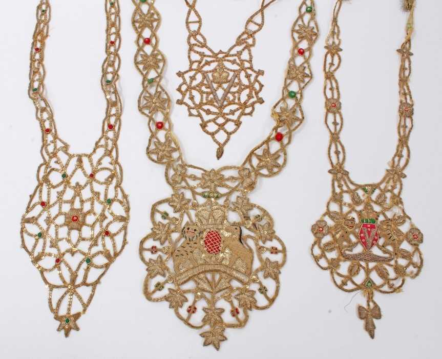 Lot 789 - Rare collection of 19th century Anglo-Indian ornate bullion and sequin work