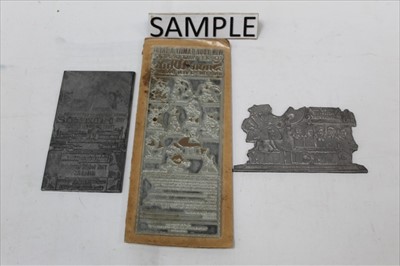 Lot 1938 - Collection of promotional metal printing plates