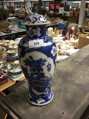 Lot 366 - Early 20th century Chinese blue and white vase and cover