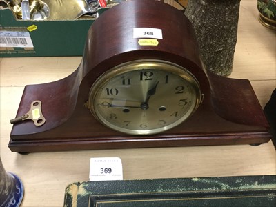 Lot 368 - 1920s chiming mantle clock in mahogany case