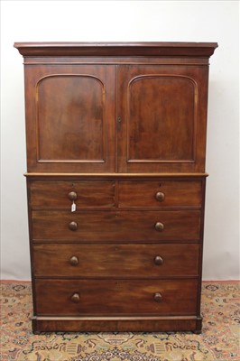 Lot 1344 - 19th century mahogany press chest