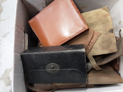 Lot 518 - Various leather boxes , photographic slides and other sundries