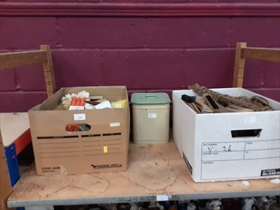 Lot 519 - A selection of scented candles, a tin bread bin and sundries