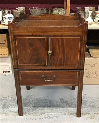 Lot 966 - George III mahogany bedside cupboard