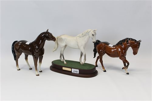 Lot 2160 - Royal Doulton model - Desert Orchid, on plinth...