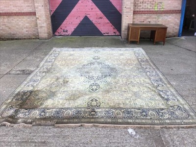 Lot 1418 - Large 1930s machine made Tabriz style carpet