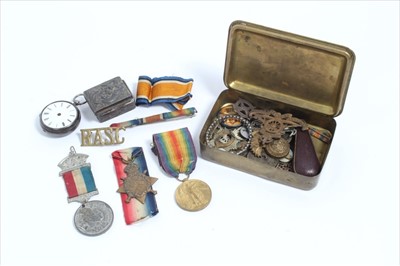 Lot 600 - First World War 1914 'Mons' Star, with 5th Aug. - 22nd Nov. 1914 clasp, together with a Victory medal, both named to 5422 PTE. G. Kearney. 19/HRS.