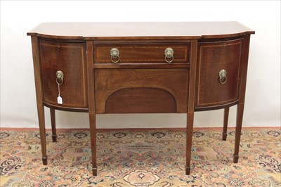 Lot 1320 - George III style mahogany bowfront sideboard