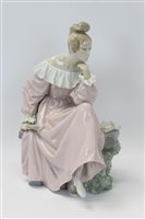 Lot 2165 - Large Lladro porcelain figure - seated lady...