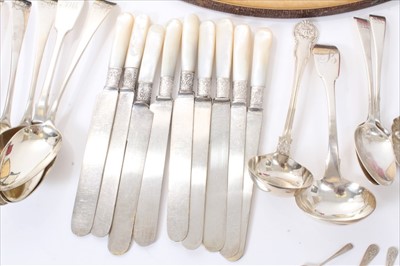 Lot 215 - Selection of miscellaneous Georgian and later flatware.