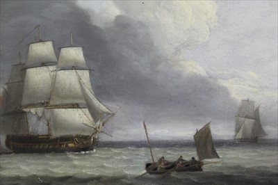 Lot 1127 - Manner of Peter Monamy (1681-1749) oil on panel - Marine scene